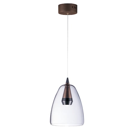 Et2 Sven 1-Light 8" Wide Black / Coffee Pendant Light E24608-18BKCOF